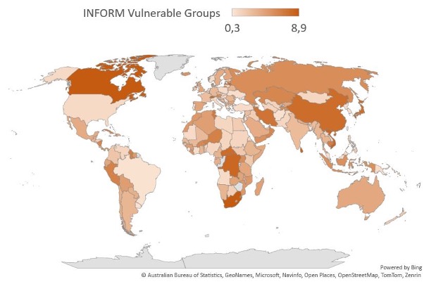 Cartographie de la vulnérabilité eau monde